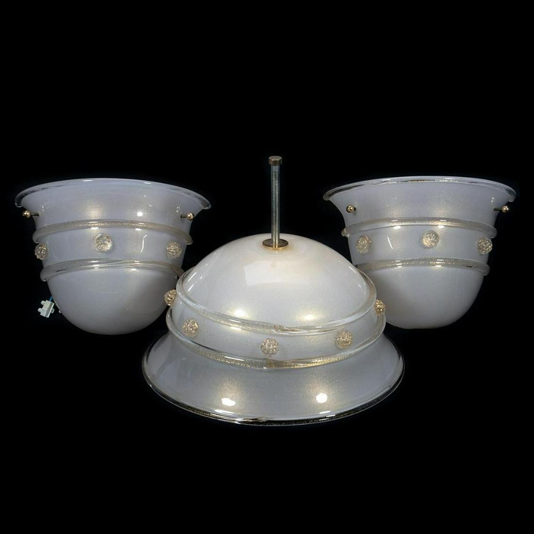 3 Murano Gold Glass Light Fixtures (1 of 3)
