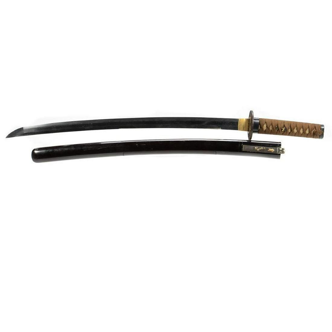 Japanese Sword with Gold-Edged Tsuba, c. 19th Century (1 of 5)