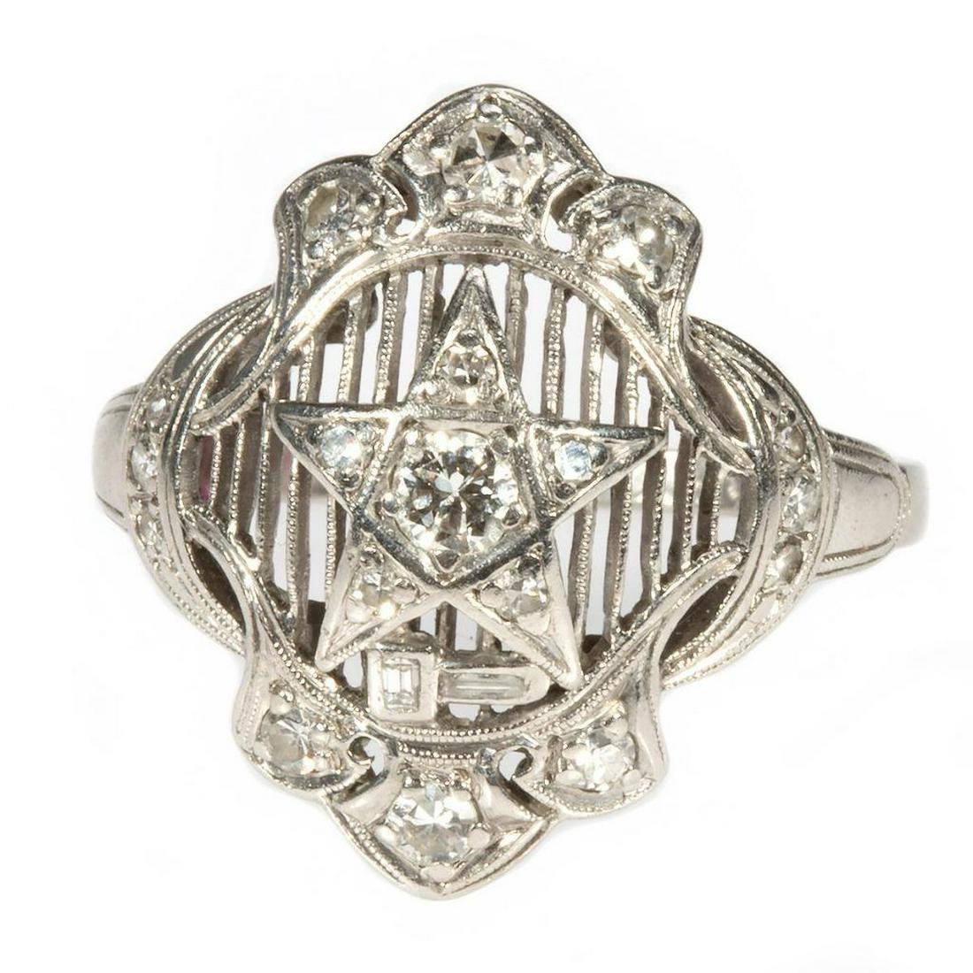 Antique diamond and platinum ring (1 of 2)