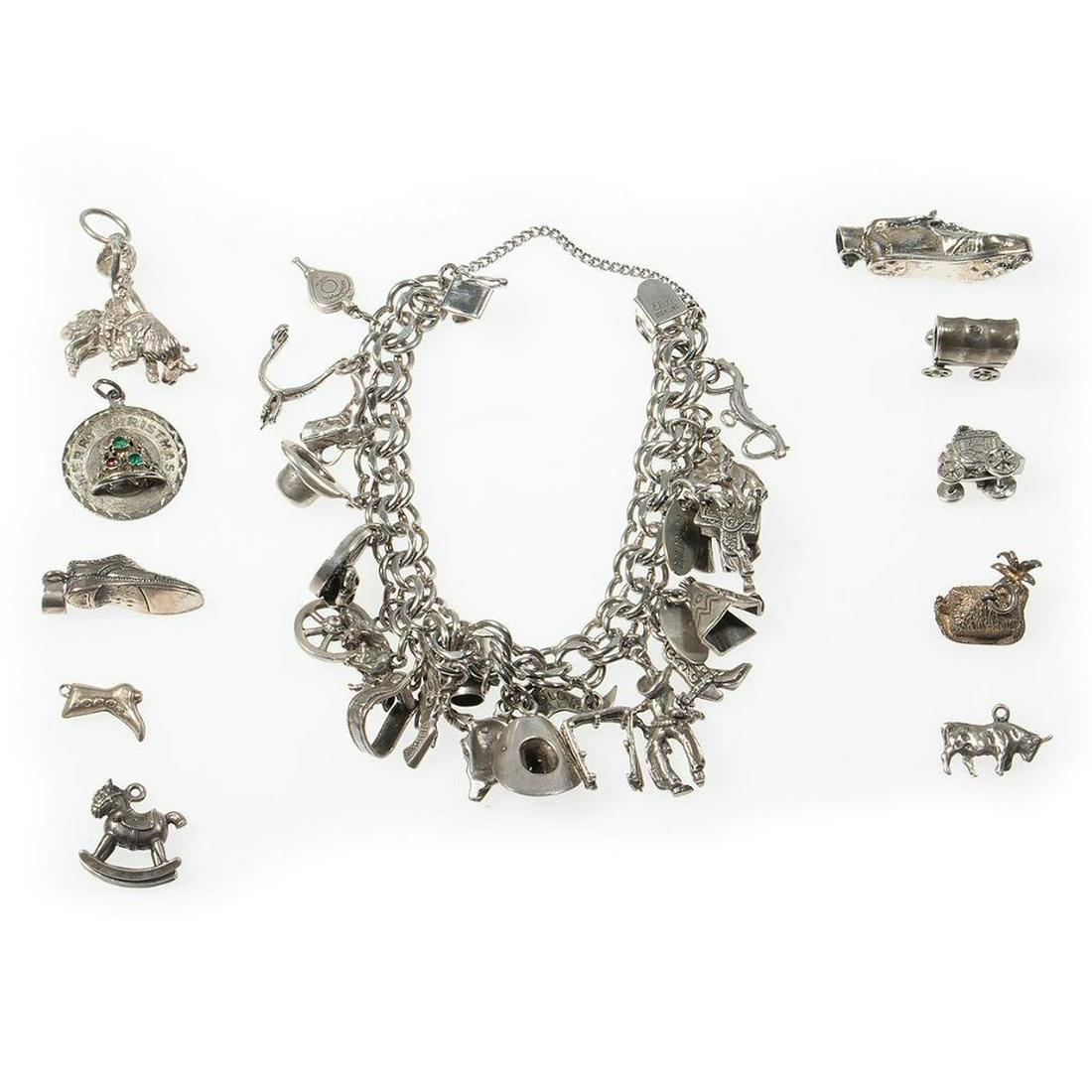 Elco sterling silver charm bracelet (1 of 3)