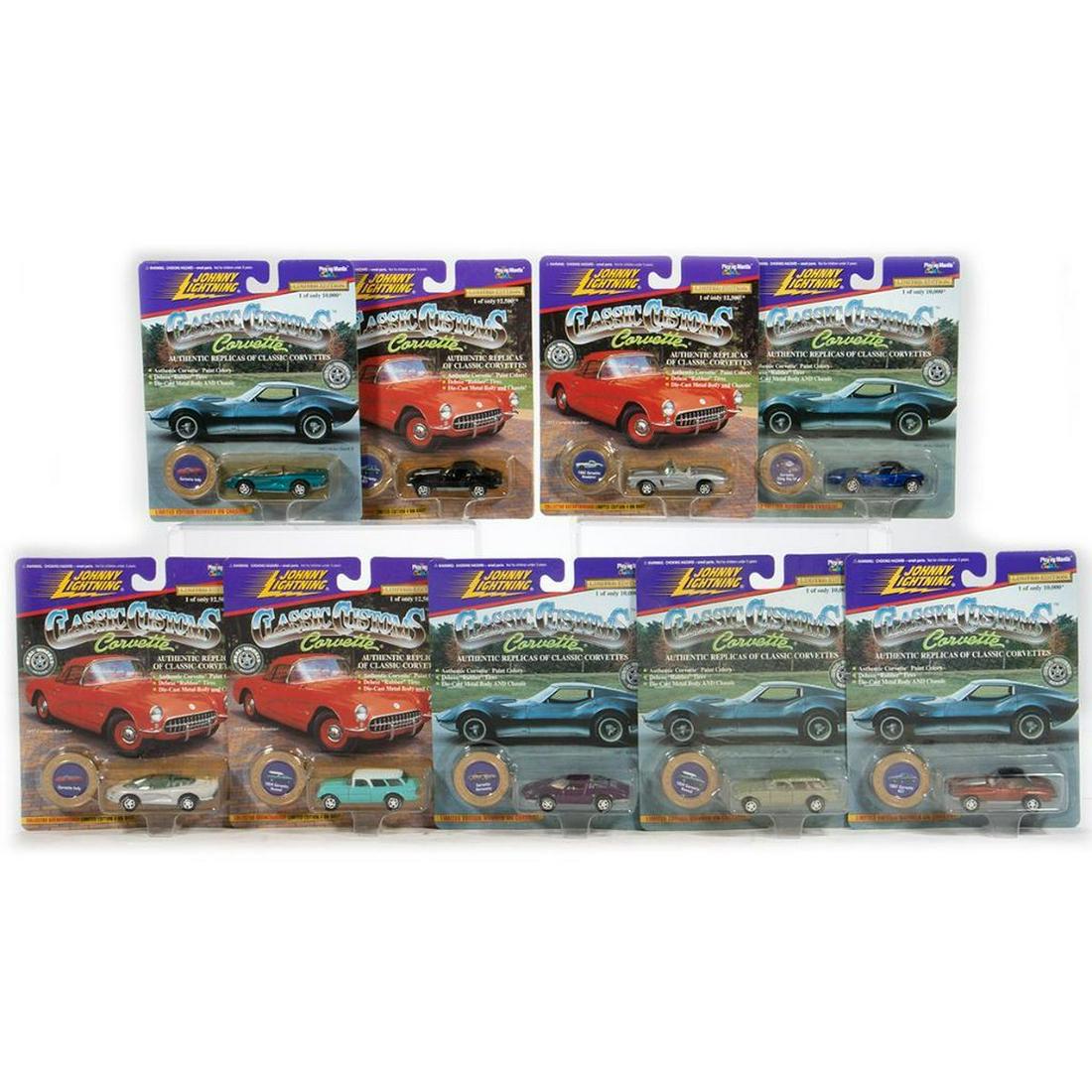 (22) Johnny Lightning Classic Customs Corvette. On original unopened cards. (1 of 10)