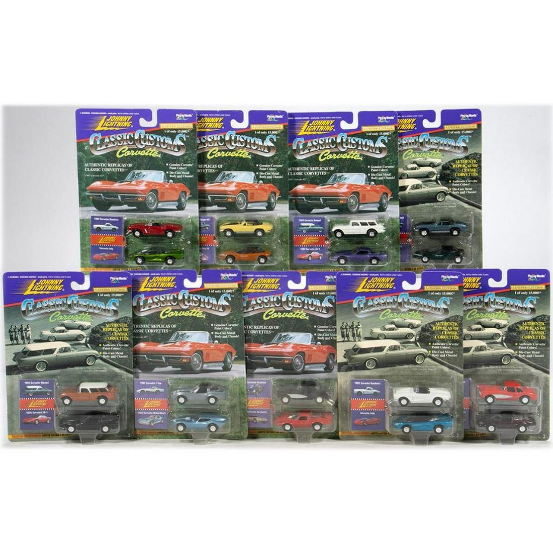 (16) Johnny Lightning Classic Customs - Corvette. 2 cars per card. Series 1 and 2. All on original (1 of 7)