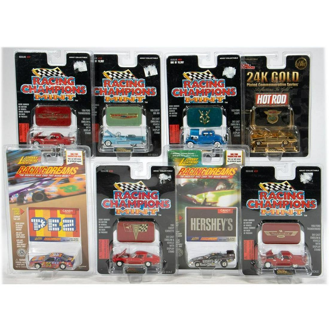(14) Johnny Lightning Racing Champions Mint, 24K Gold Hot Rod & Racing Dreams Cars in original (1 of 6)