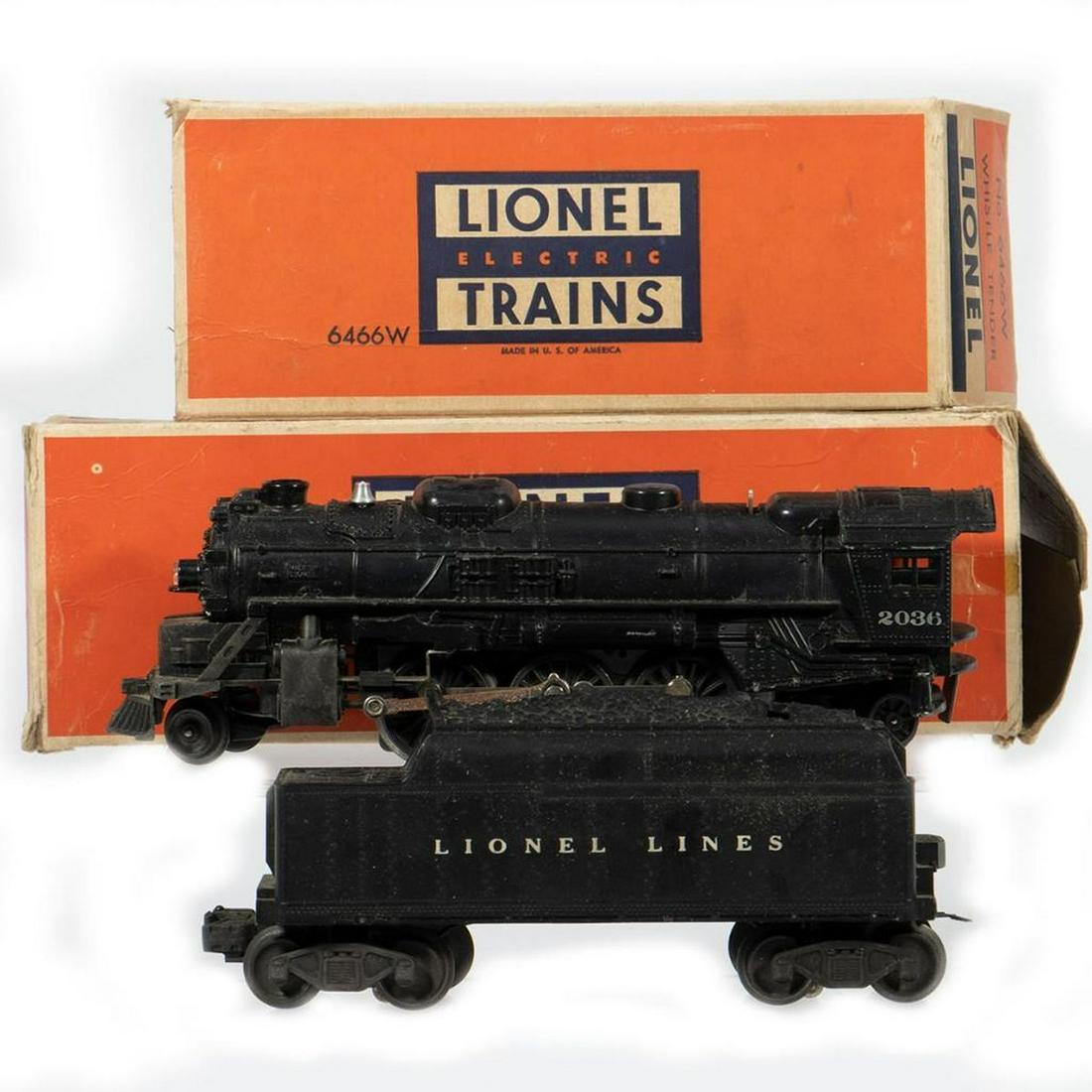 Lionel Postwar 2036 2-6-4 Locomotive and 6466W Tender with original boxes. (1 of 5)