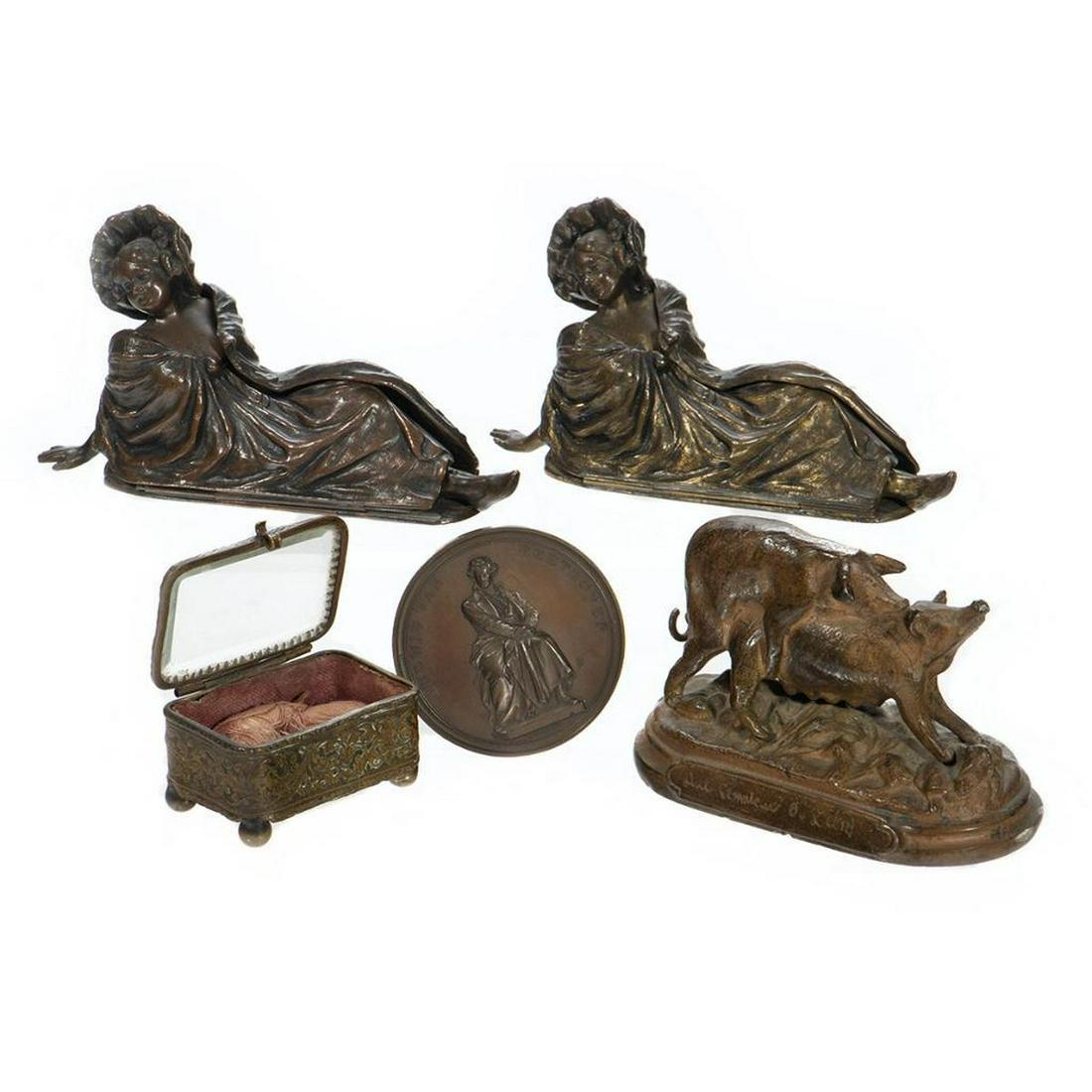 Group of Brass/Metal Victorian Figurines (1 of 12)