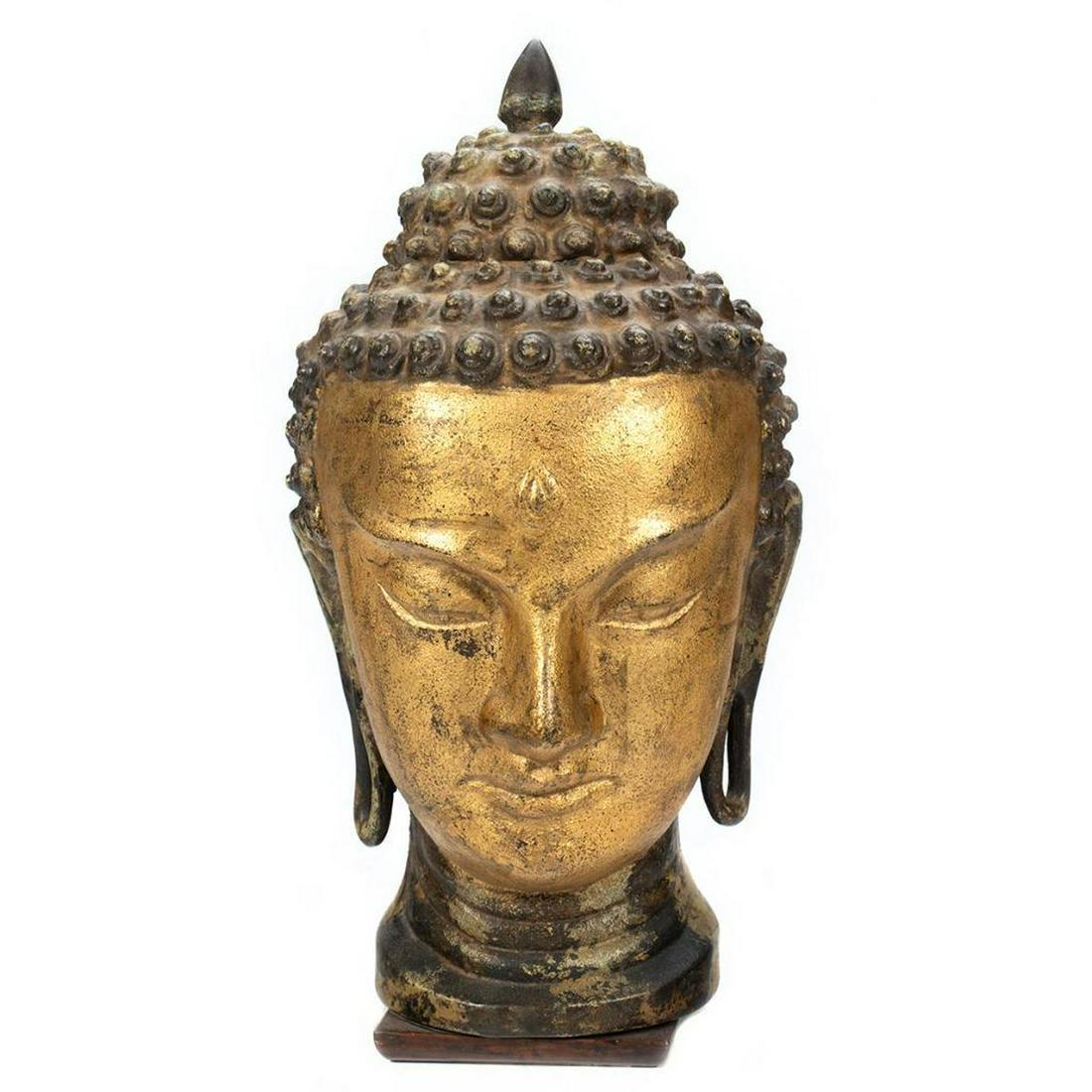 Thai Gilt Metal Buddha Bust (1 of 3)