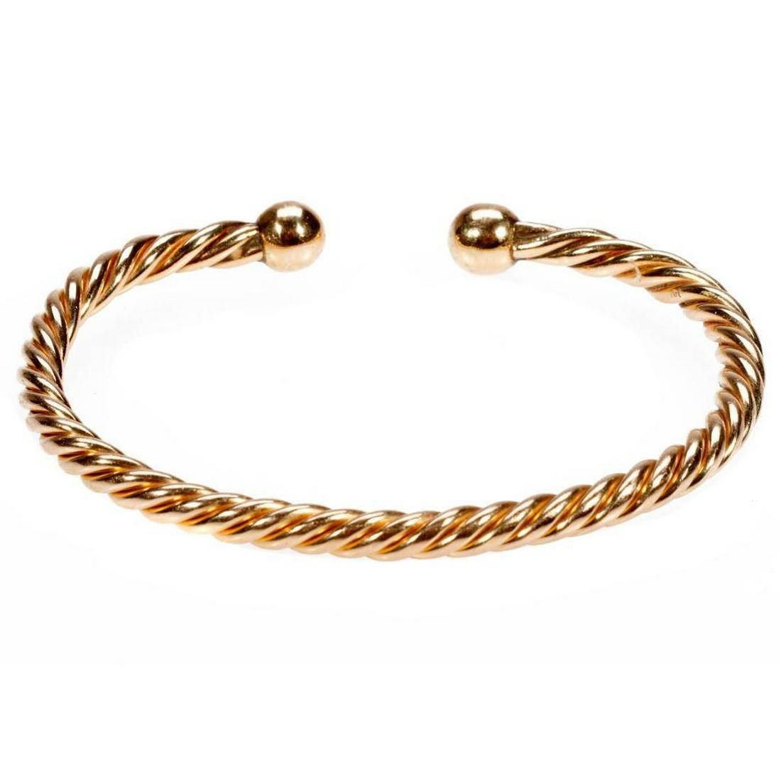 14k gold cuff bangle bracelet (1 of 2)