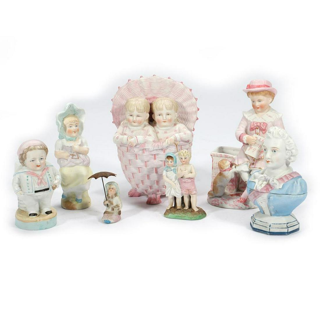 Collection of Porcelain Child Figurines/Vases, and a Trinket Box (7) (1 of 5)