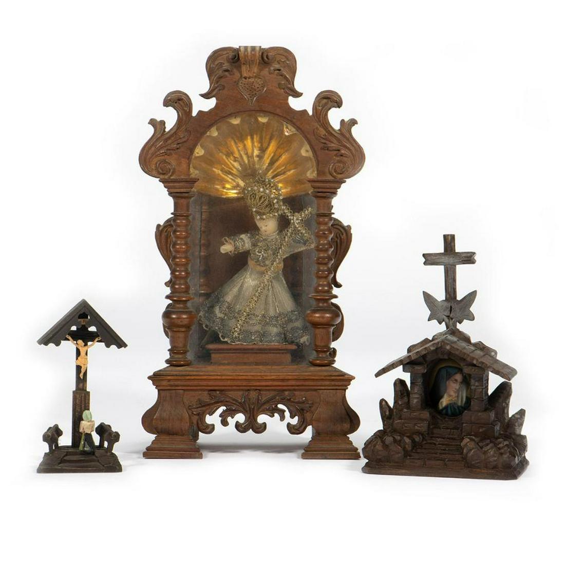 Victorian Wood Altar Niche with Infant of Prague, and 2 others (1 of 5)