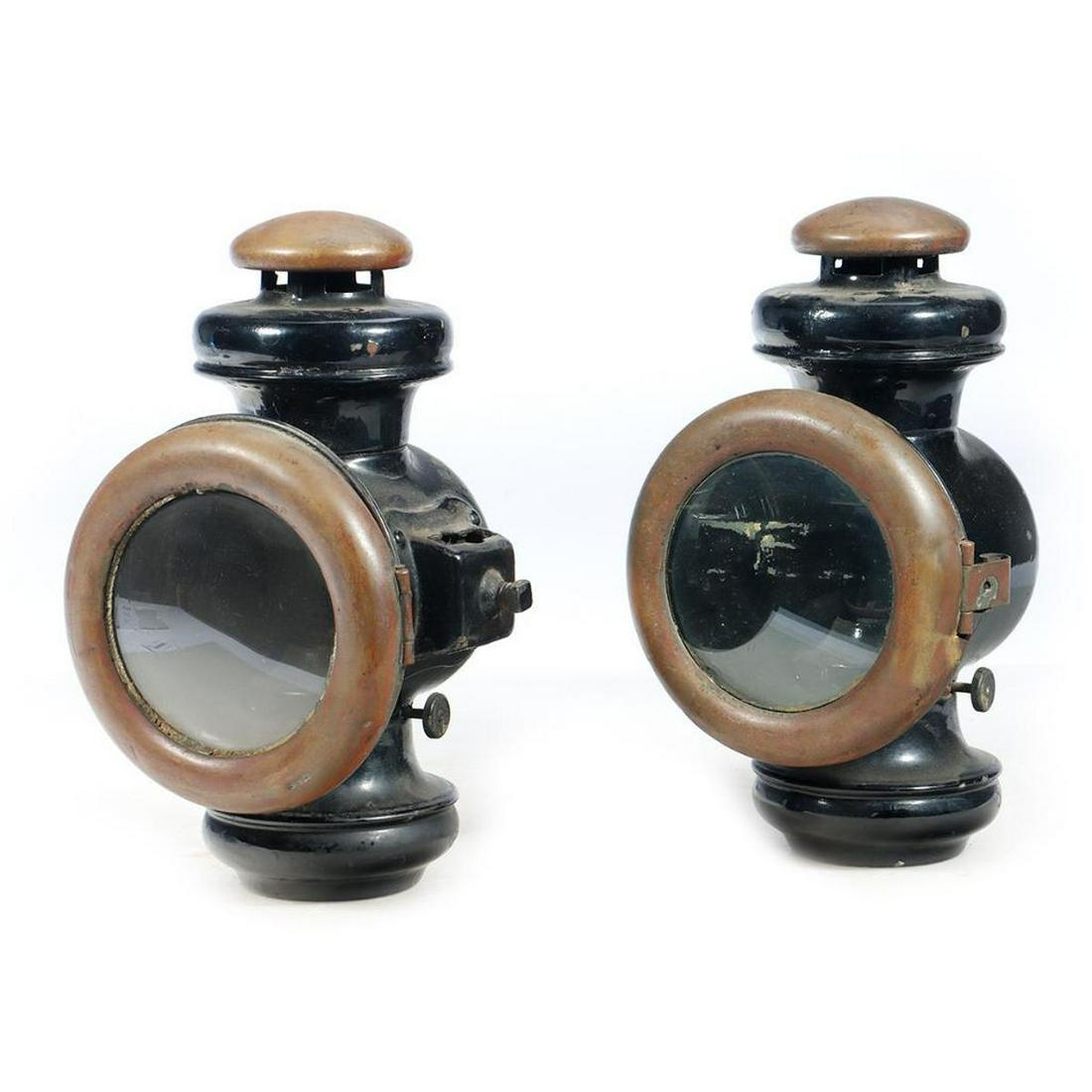 Pair of antique kerosene automobile lights. (1 of 2)
