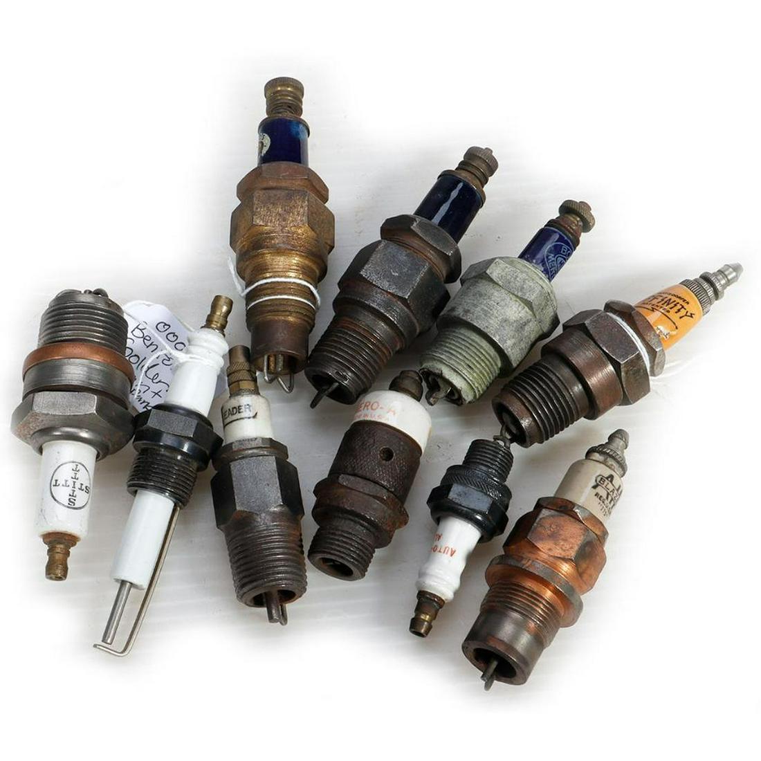 Ten Collectable Spark Plugs: Stitt, Auburn, Leader, Blazer, Affinity, Auto-Lite, Aero-A, Herz, (1 of 2)