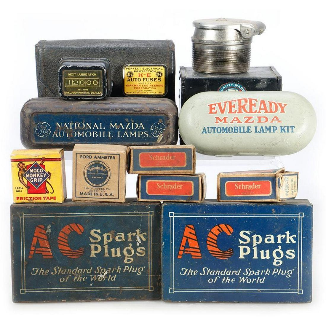 Antique Automobile Electrical Items - Lamps, Spark Plugs, etc. (1 of 3)