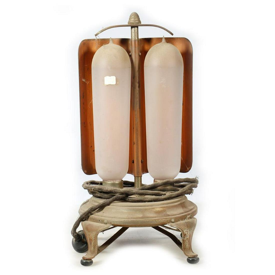 Antique Electric Floor Heater with copper reflectors and bulbs (1 of 2)
