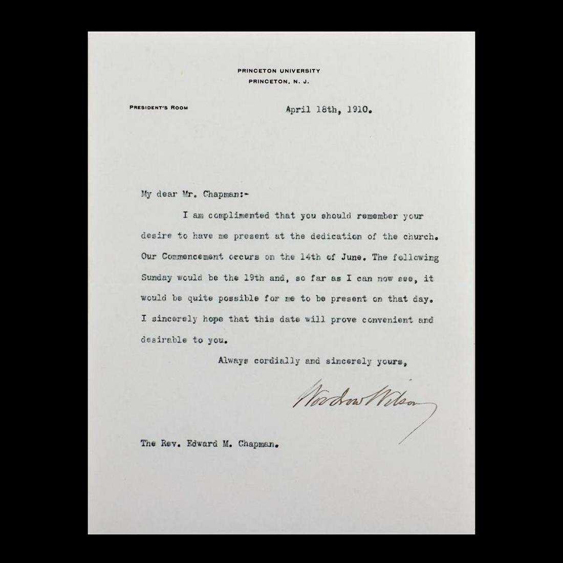 WILSON, WOODROW. 1856-1924. (1 of 2)