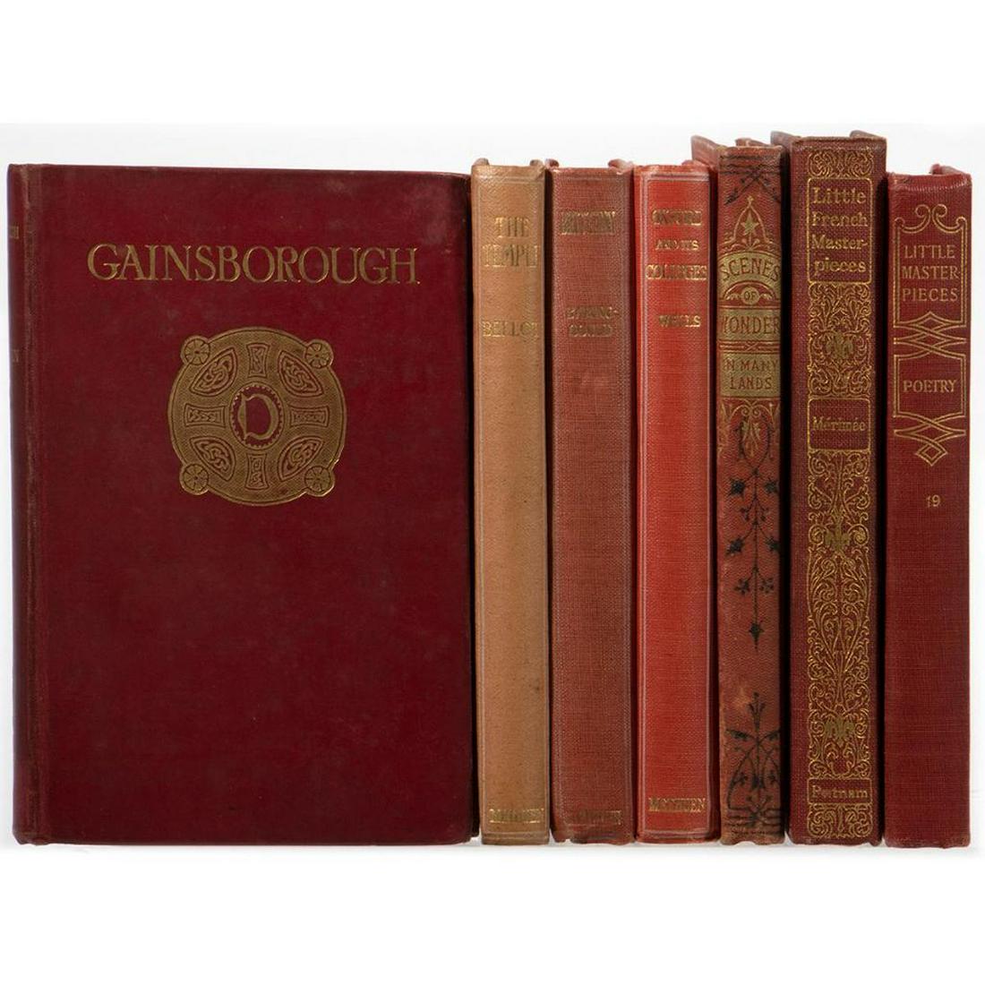 Collection of Small Vols. on Literature, Travel, etc.: Seven volumes, all generally Good condition; clothbound with gilt spines, some with illustrations, 6"-6 1/4": 1. CHAMBERLAIN, ARTHUR. Thomas Gainsborough. London: Duckworth & Co.; New York: E. P. Dutt
