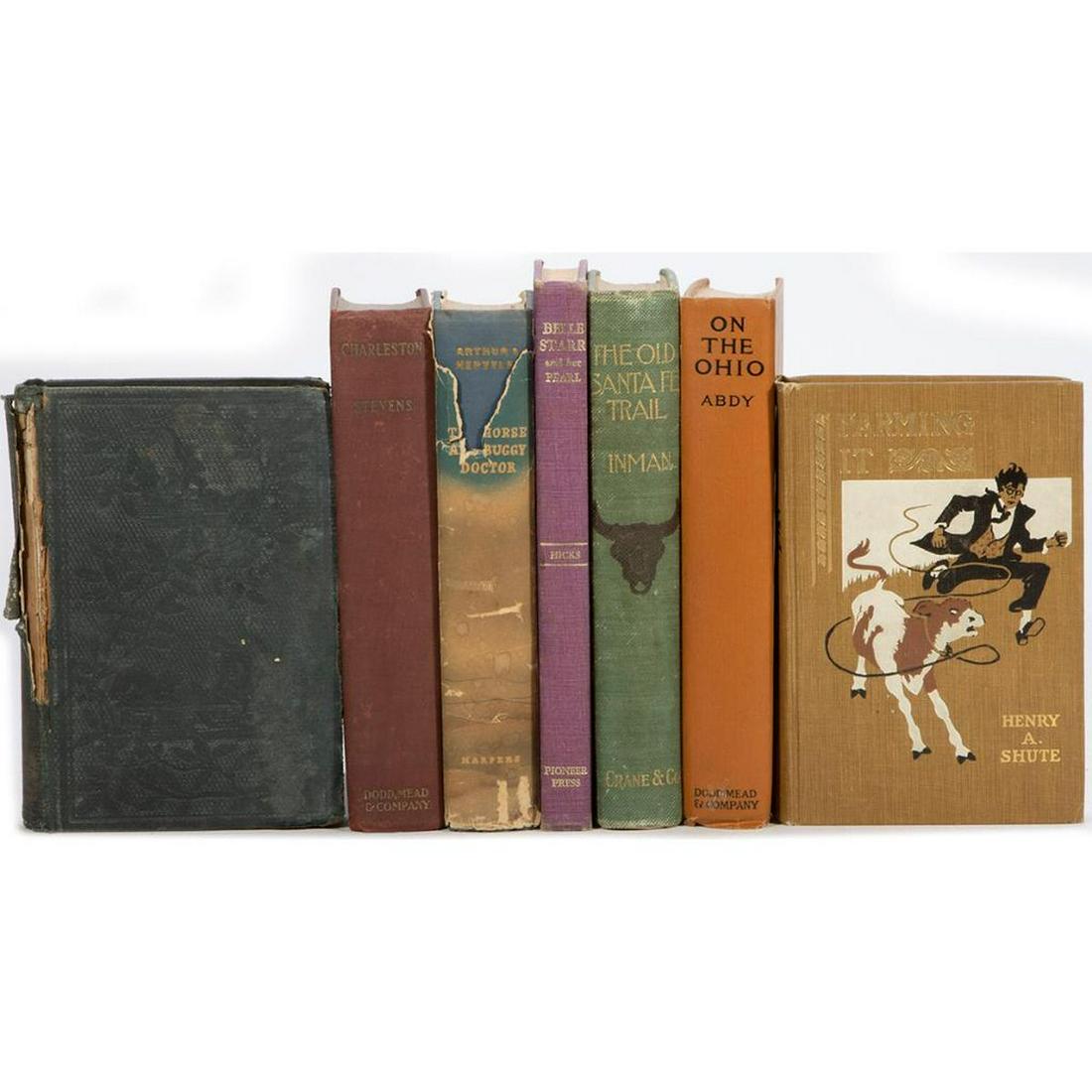 Misc. Americana Titles (7).: A miscellaneous group of Americana, seven titles, one signed: 1. ABDY, HARRY BENNET. On the Ohio. New York: Dodd, Mead and Company, 1919. First edition. Good. 2. INMAN, HENRY. The Old Santa Fe Trail. 