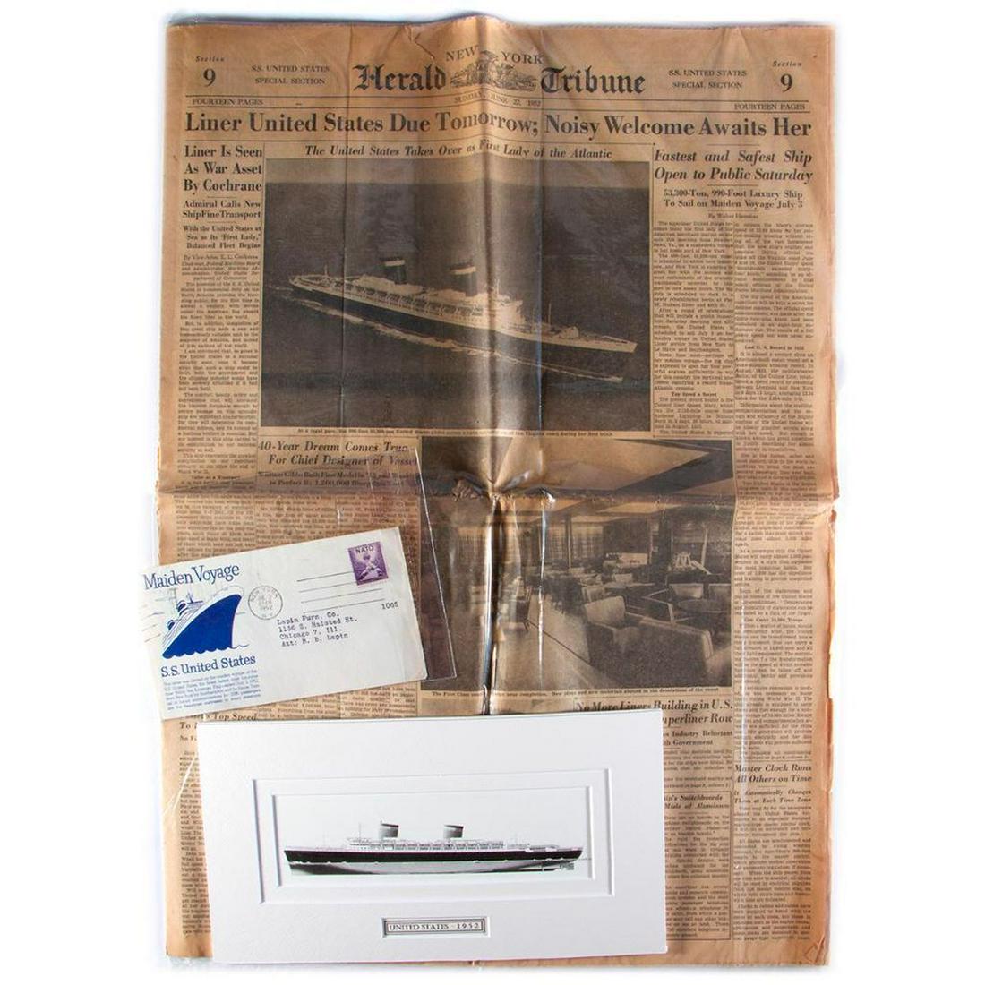 GROUP OF OCEAN LINER EPHEMERA. (1 of 4)