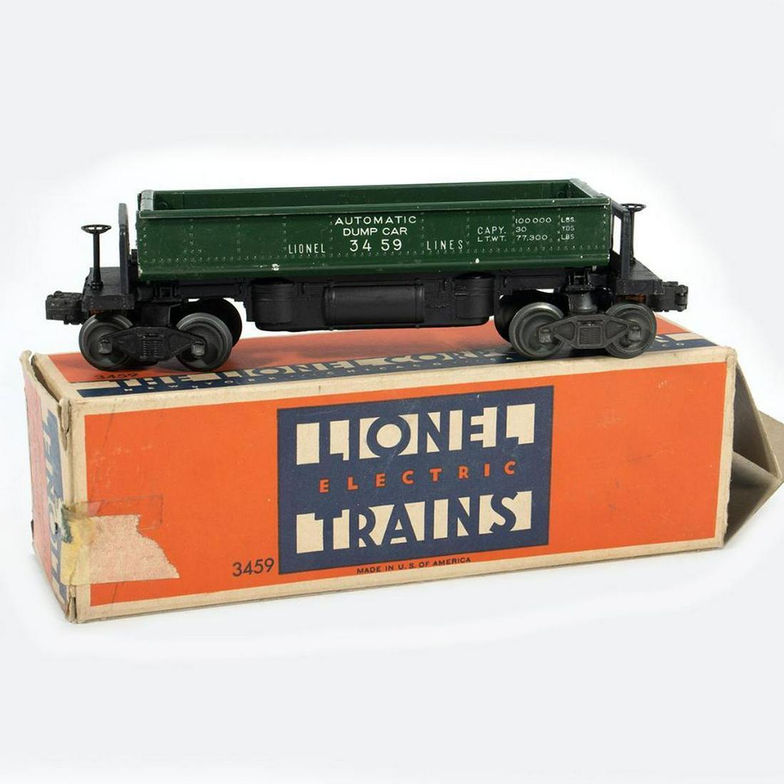 Lionel 3459 Green Automatic Dump Car with original box. (1 of 3)