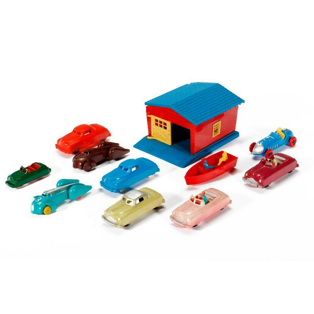 14 "O" scale Renwal Vehicles, "s" scale Vehicle and Garage (1 of 4)