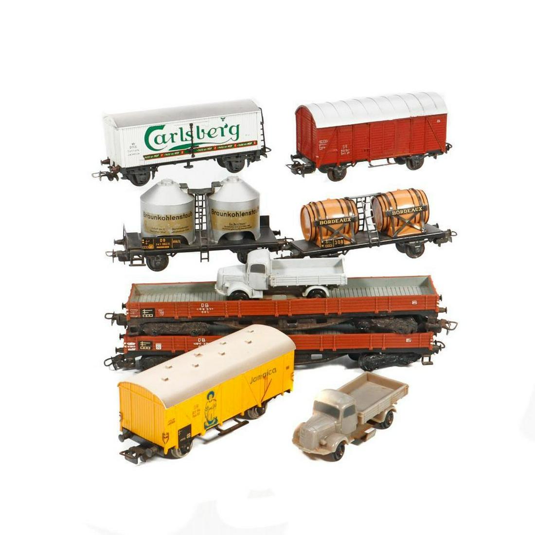 6 Marklin and 1 Pocher Freight Cars - HO gauge. (1 of 2)