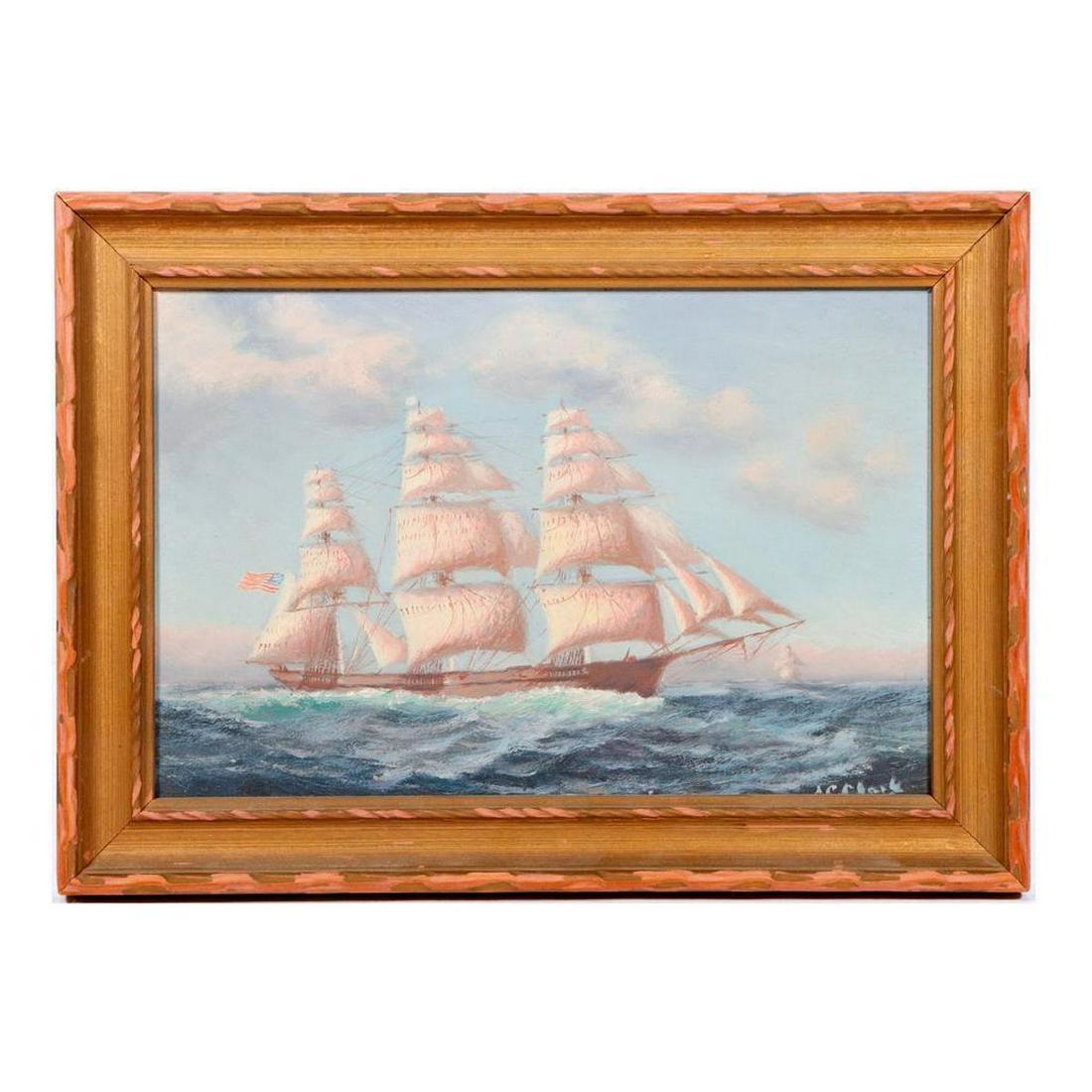 American Clipper Ship Painting. (1 of 5)