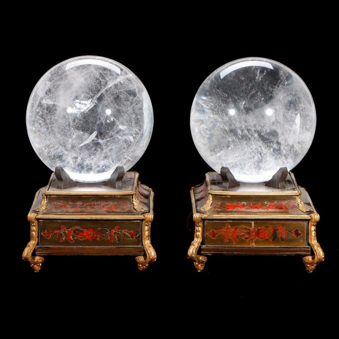 French 19th Century Rock Crystal Balls on Stands. (1 of 6)