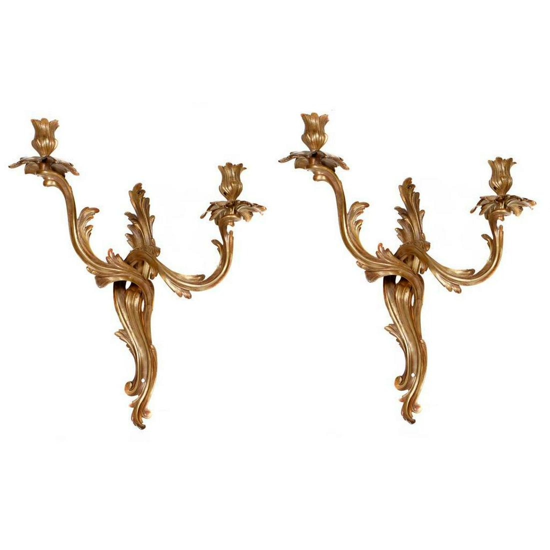Pair of Brass Candle Sconces. (1 of 3)