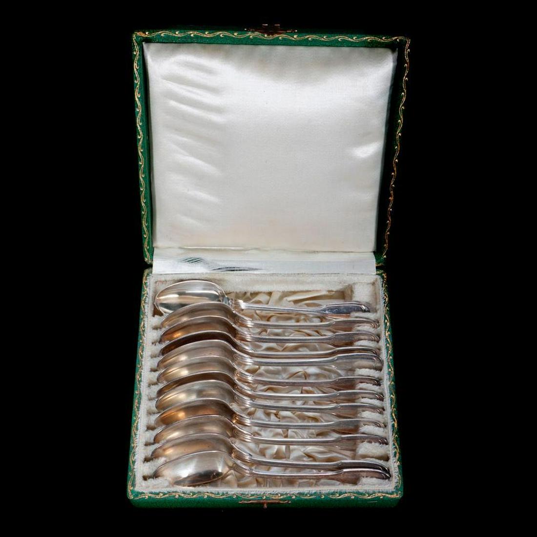 Set of Twelve French Silver-plated Teaspoons. (1 of 3)