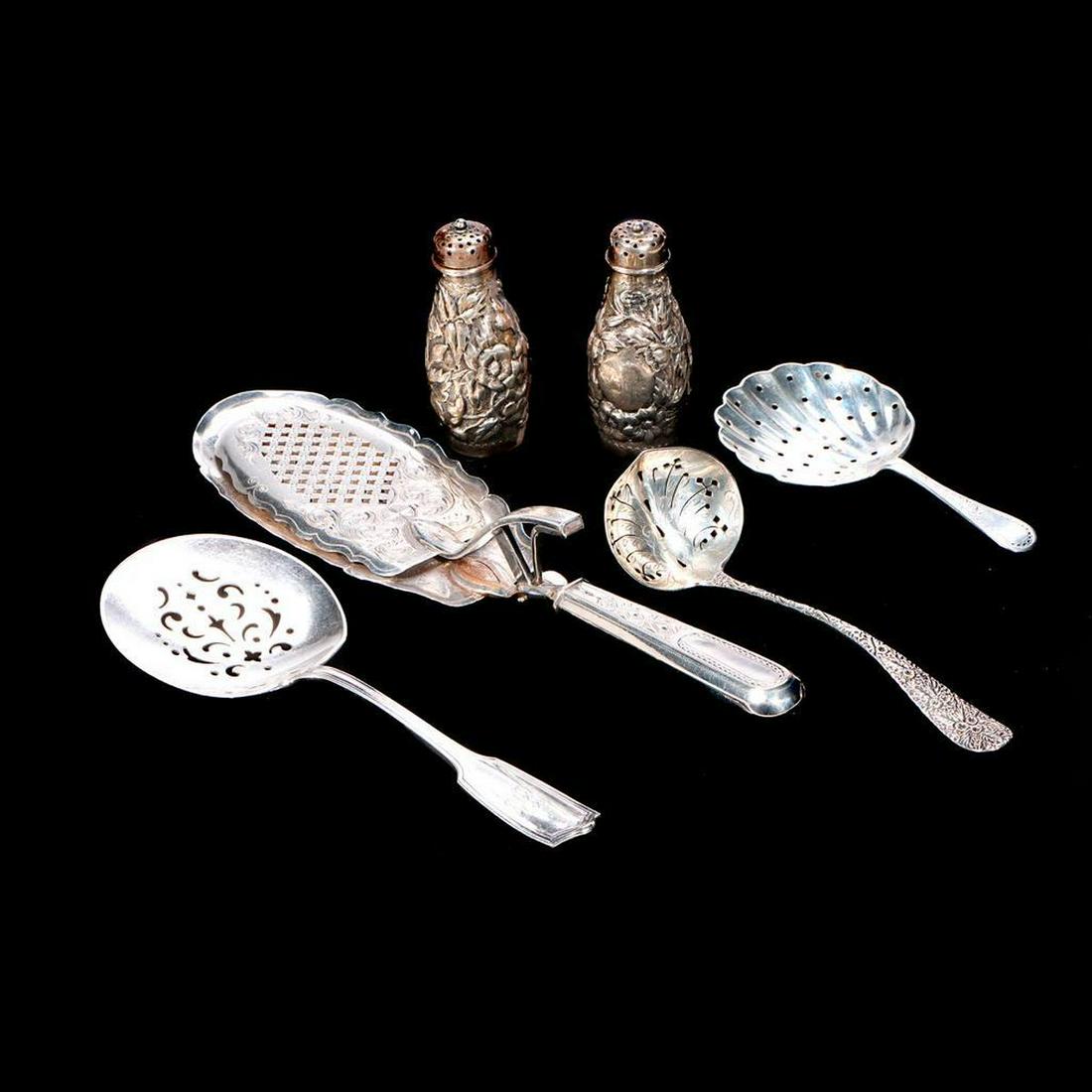 Silver Serving Pieces and Salt and Pepper. (1 of 6)