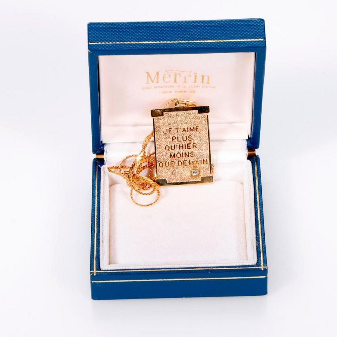 Merrin NY Diamond and 14k gold pendant necklace. (1 of 3)