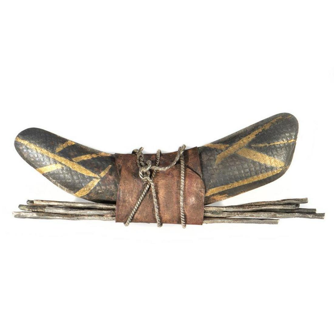 Artisan silver, 22k gold and copper brooch.: Signed; measuring approximately: 3 x 1 1/8in. Condition Report: All lots are sold as is and where is. Turner Auctions + Appraisals, LLC provides condition reports upon request to aid in your bidding d