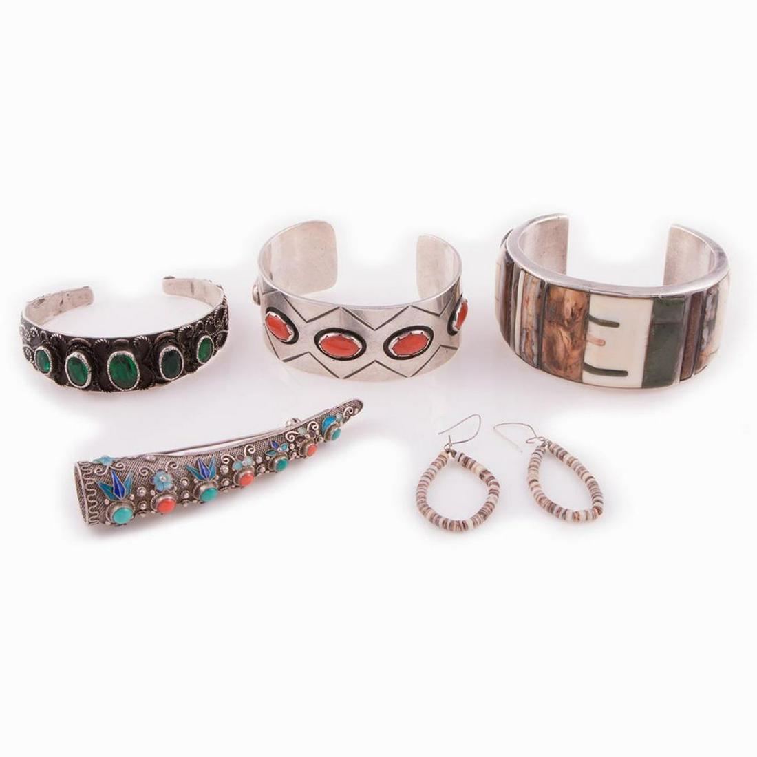 Collection of gem-set, silver jewelry. (1 of 1)