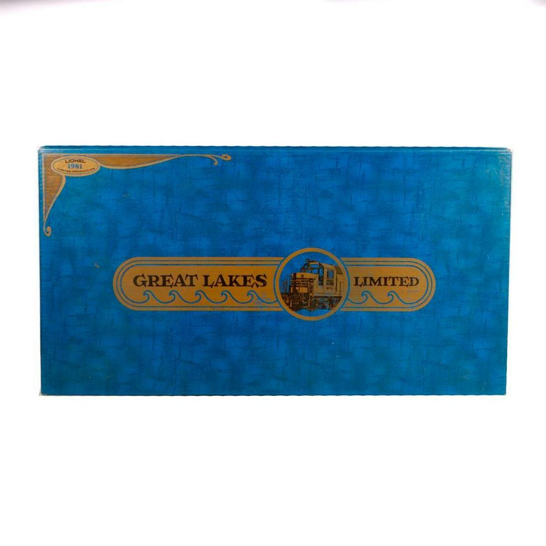 Lionel 6-1160 Great Lakes Limited Set: Lionel 6-1160 Great Lakes Limited Set Burlington GP Locomotive Alaska Railroad Gondola Great Northern Hopper Burlington Box Car Northern Pacific Stock Car Pure Oil Tank Car Burlington Route Caboose Al