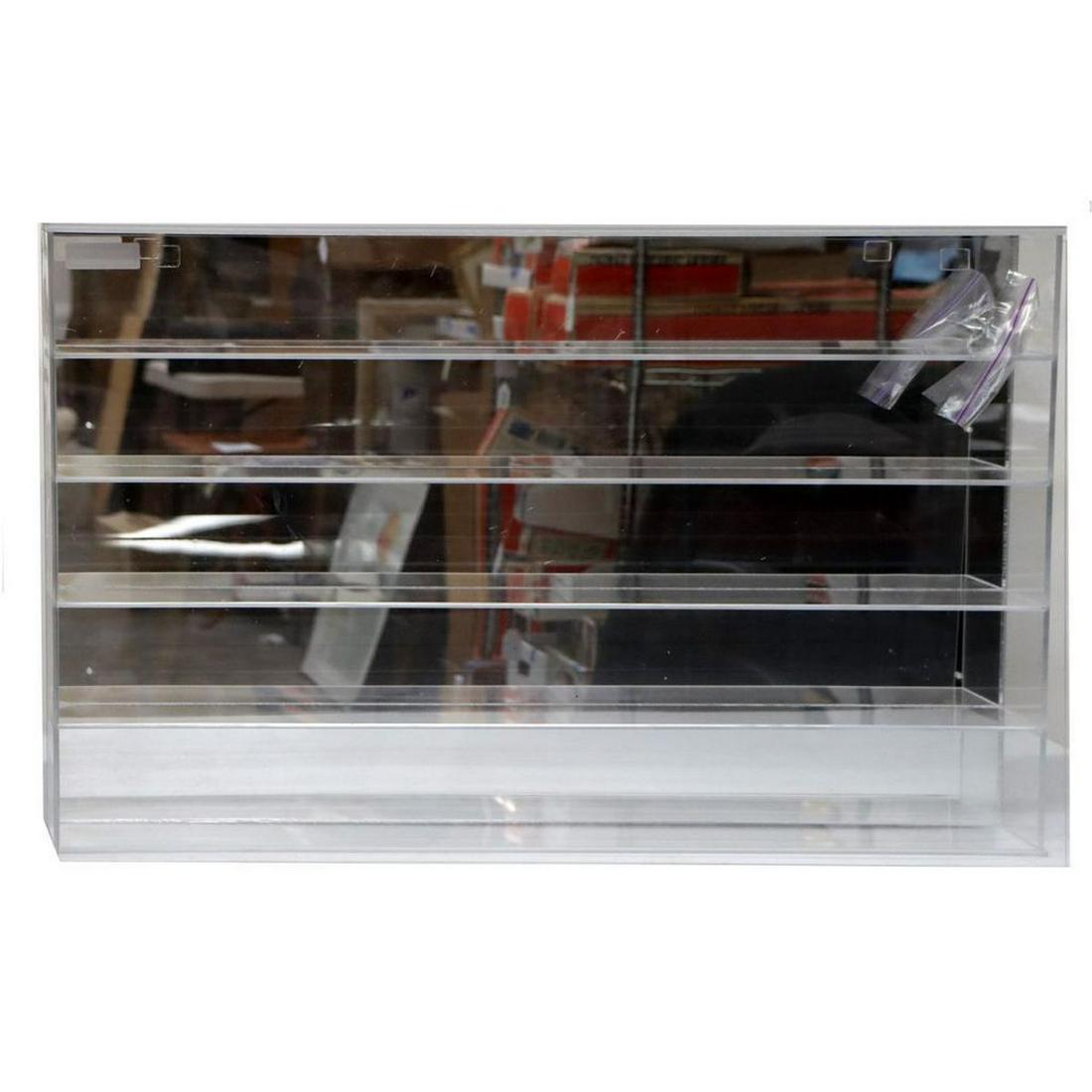 60x24x4.5 Inch 5 Shelf Mirrored Wall Mount Train Display Case (1 of 1)
