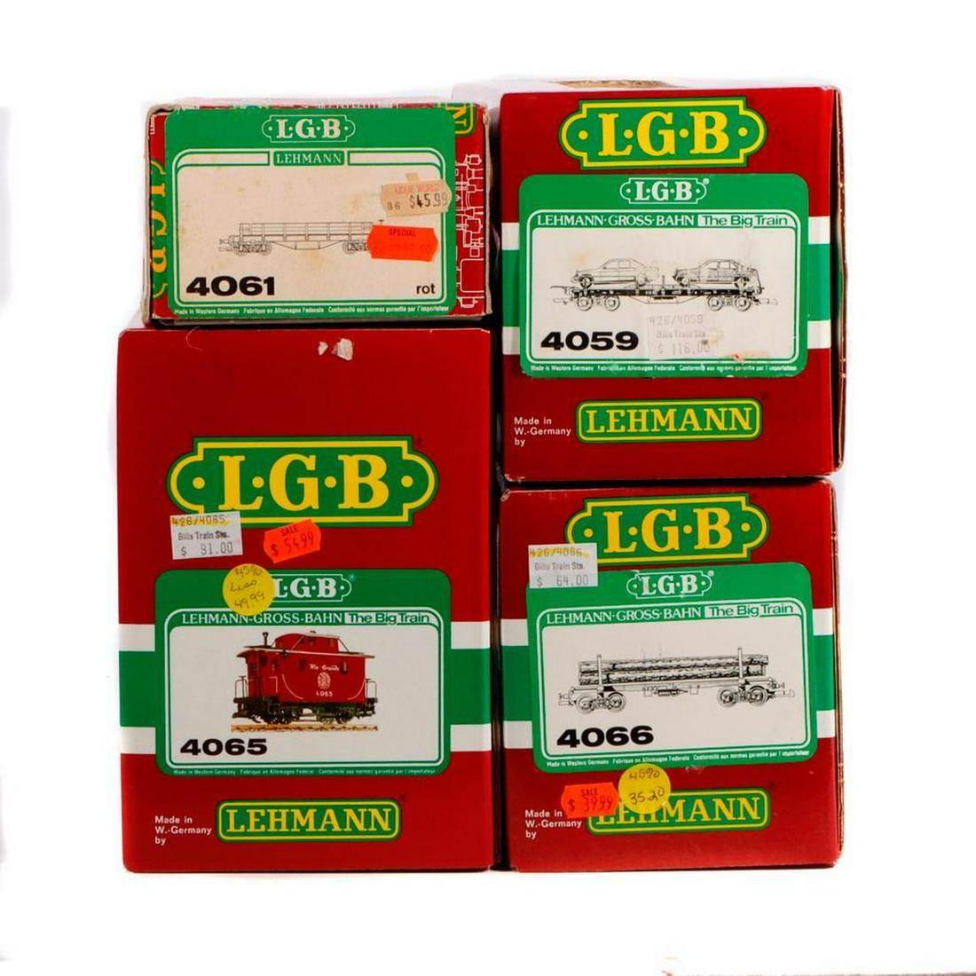 LGB 4059 Flat w Autos 4061 Gon 4066 Log 4065 Caboose (1 of 2)