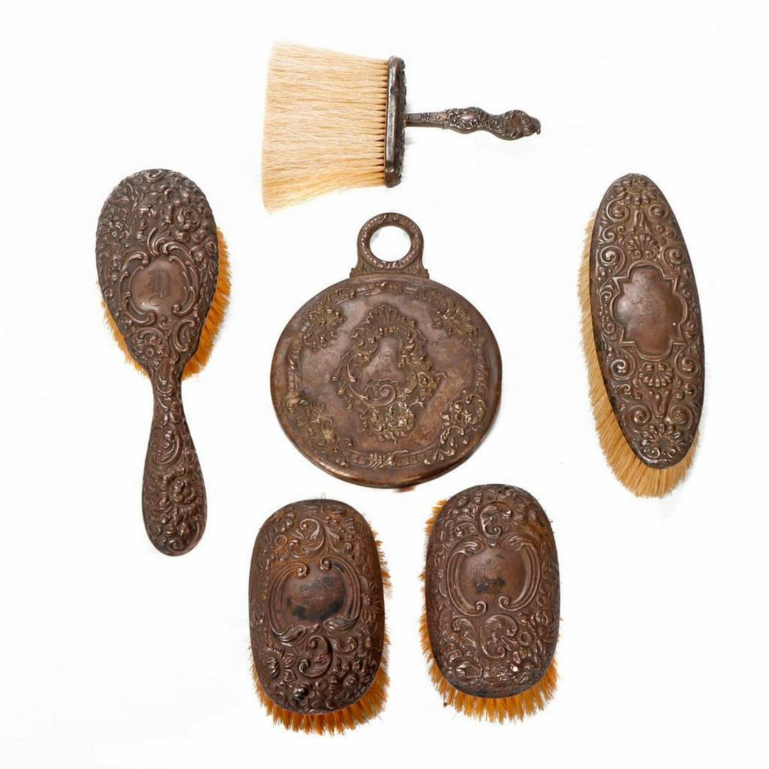 Late 19th/Early 20th Century Silver Dresser Set. (1 of 3)