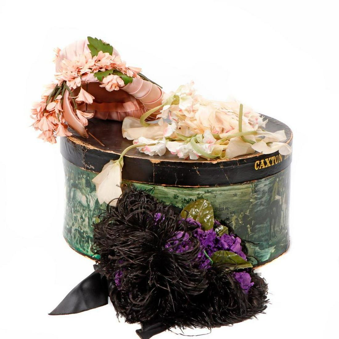 Three Vintage Floral Small Hats. (1 of 5)