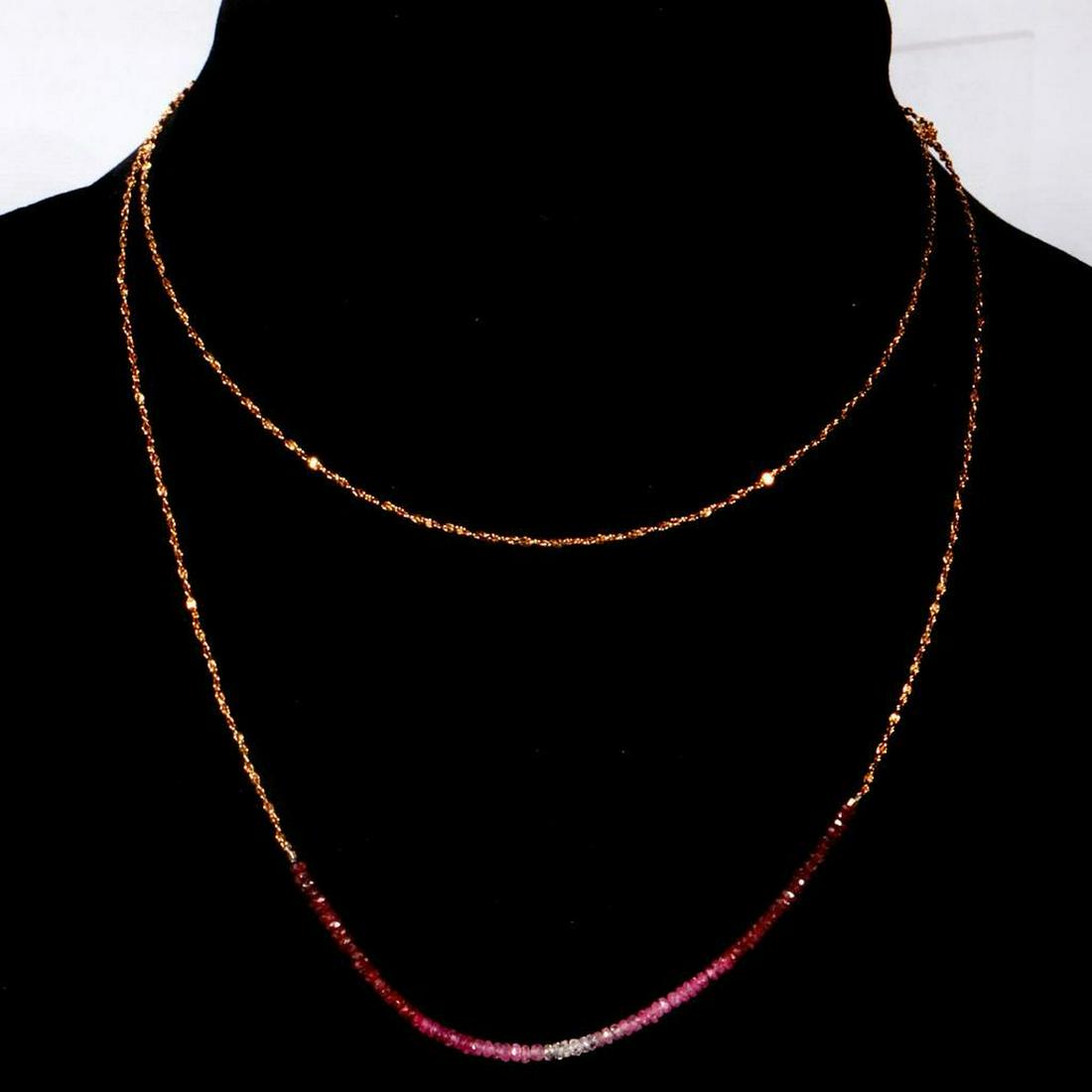 Ruby, pink and white sapphire and gilt silver necklace (1 of 3)