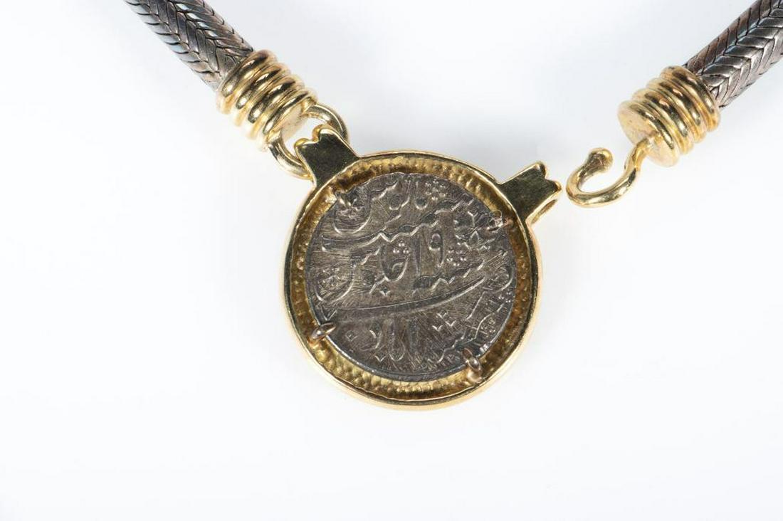 Coin, silver and yellow metal necklace. (1 of 4)