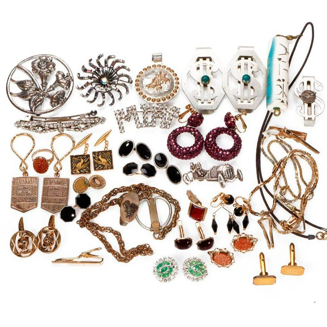 Group of costume and silver jewelry and accessories (1 of 4)
