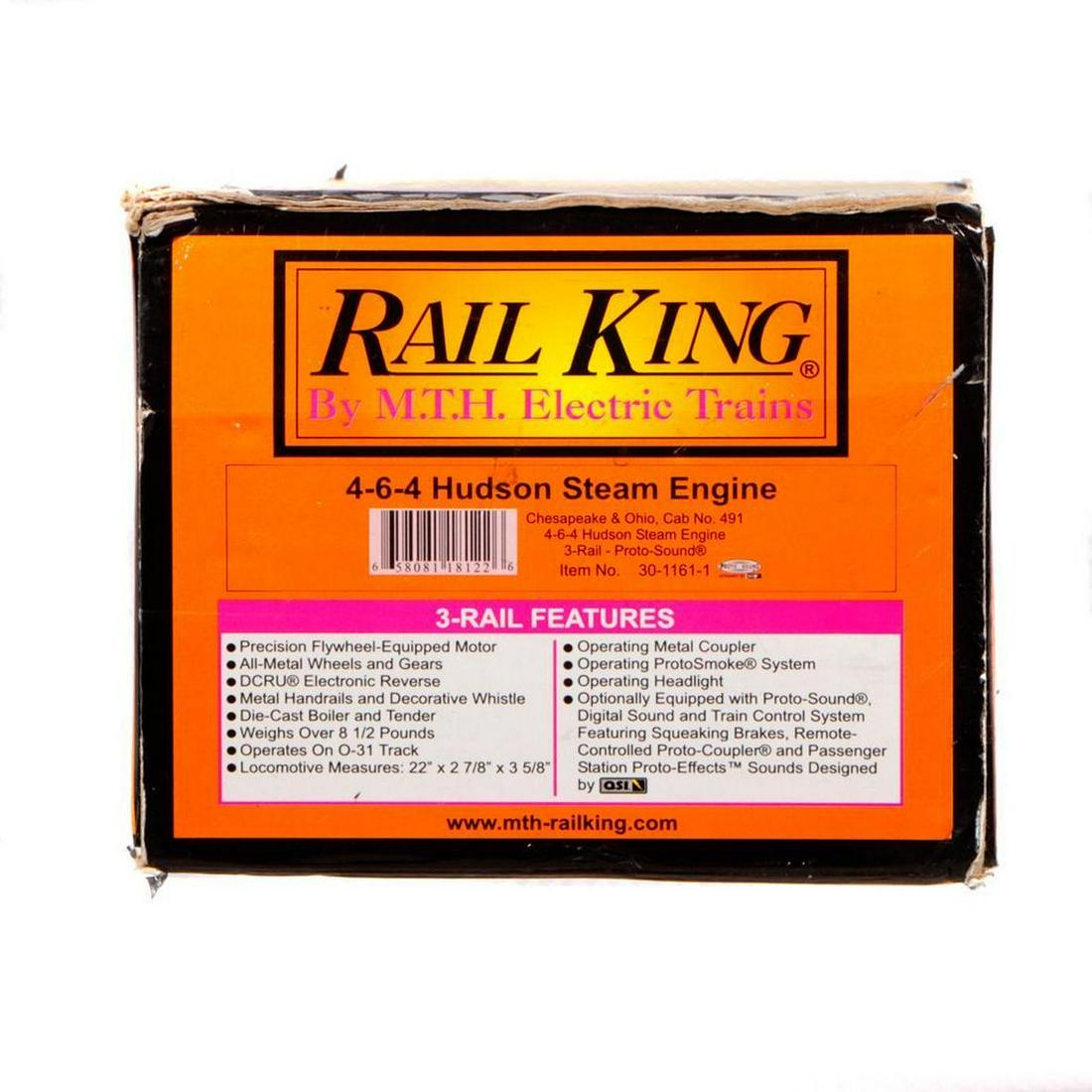 MTH RailKing O Gauge 30-1161-1 C&O 4-6-4 Hudson Steam Loco&Tndr (1 of 3)