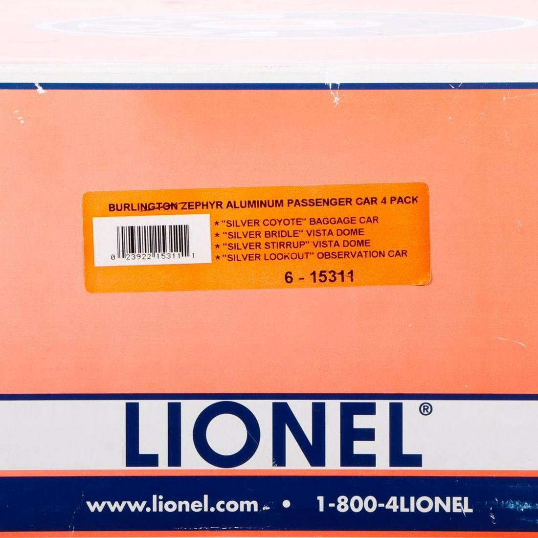 Lionel O Gauge 6-15311 Burlington Aluminum Zephyr 4-Pack (1 of 3)