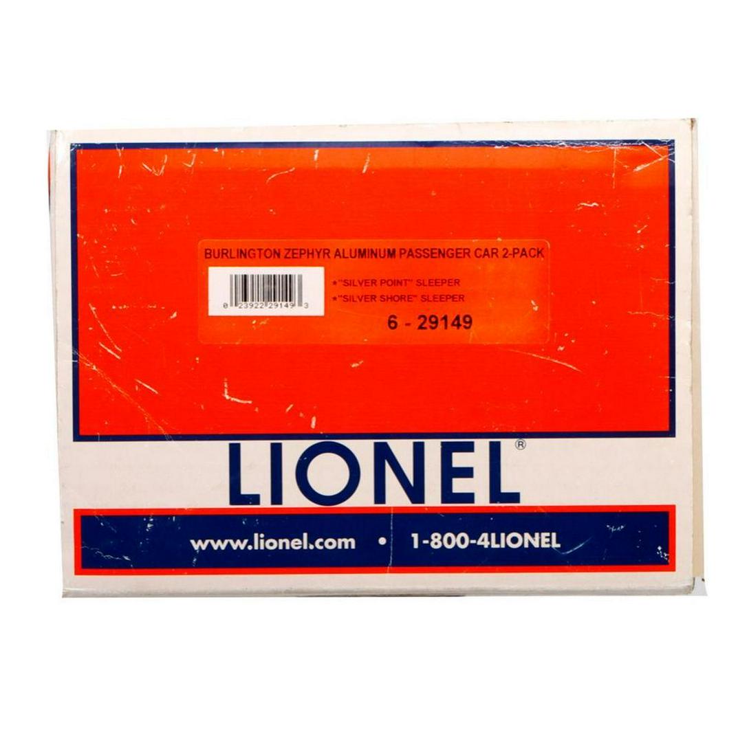 Lionel O Gauge 6-29149 Burlington Zephyr Aluminum Passenger Car 2-Pack (1 of 3)