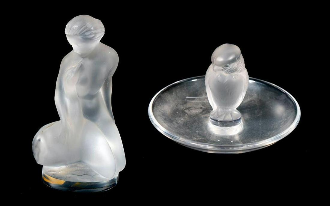 Lalique Leda Figure and Bird Tray. (1 of 3)