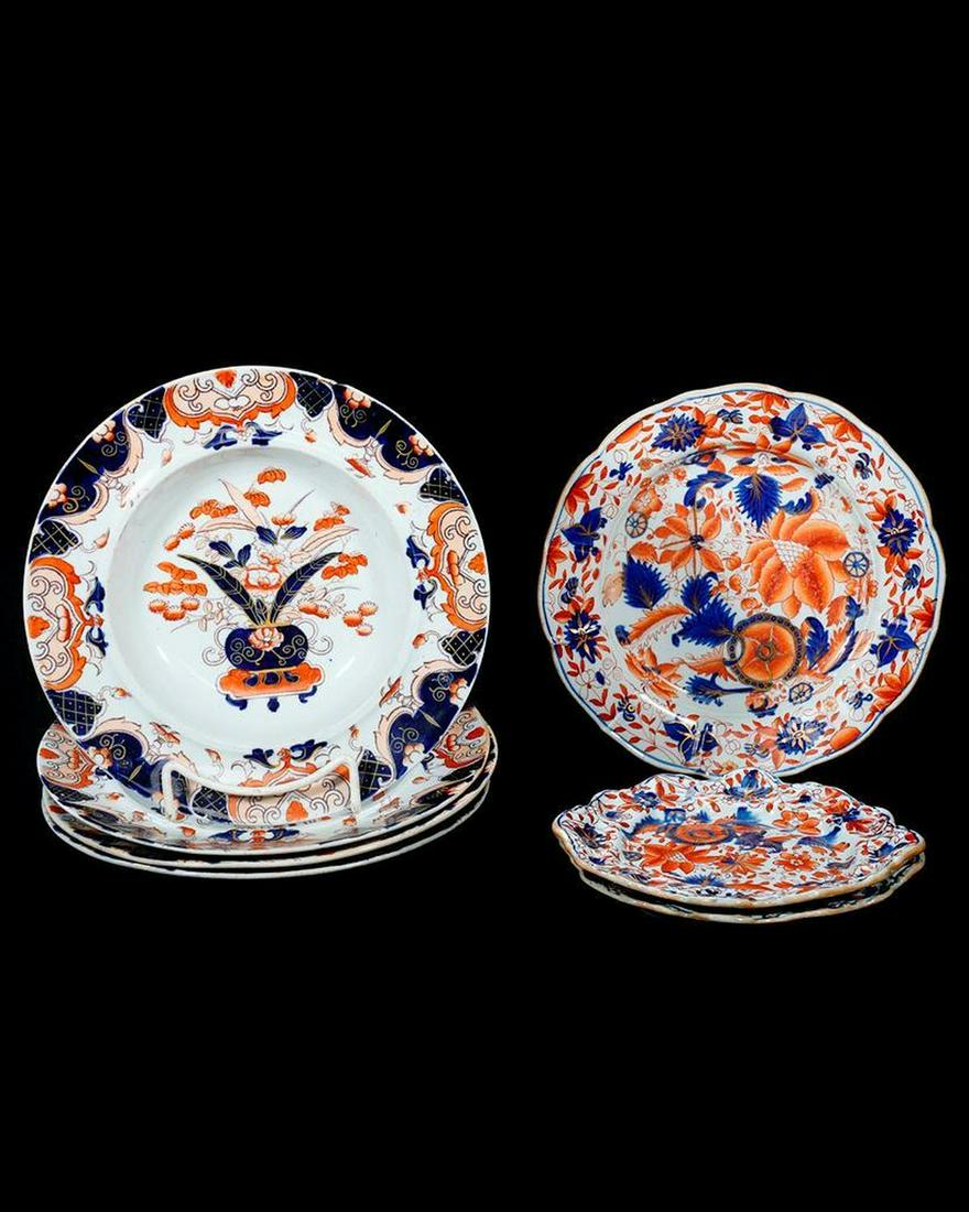 Group of English Porcelain Imari Bowls/Dishes. (1 of 3)