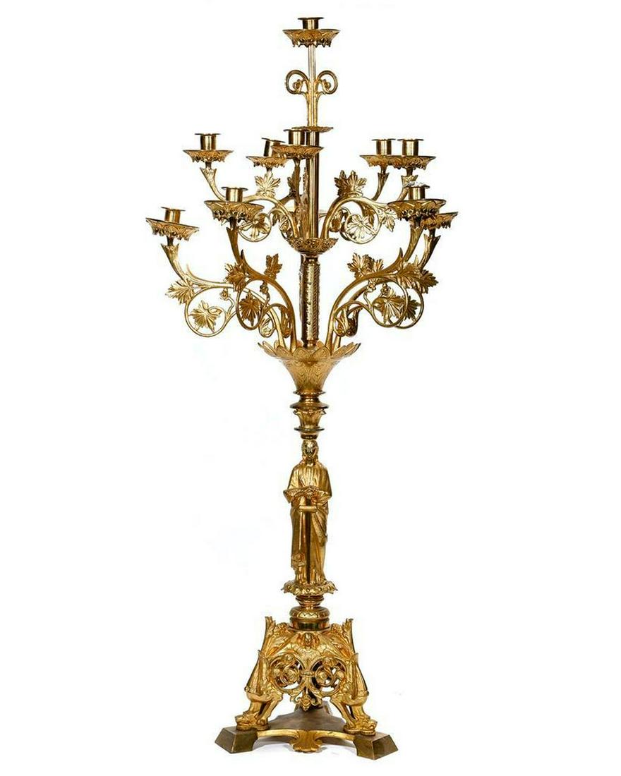 Gilt Brass Altar Candelabra. (1 of 4)