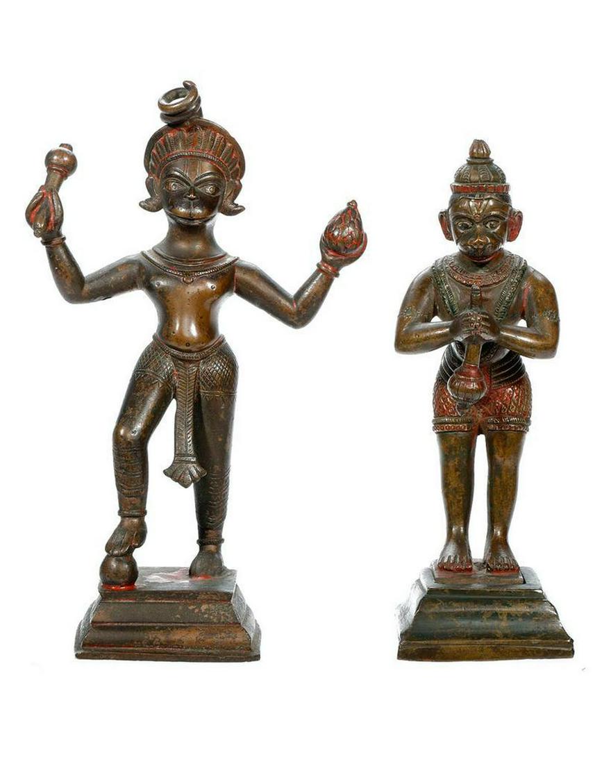 Pair of Bronze Hanuman Figures. (1 of 4)