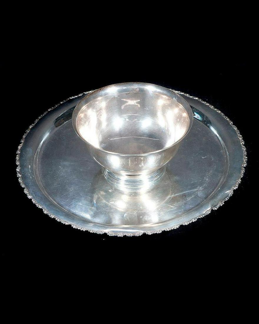Shreve & Co. Silver Bowl and Tray. (1 of 7)