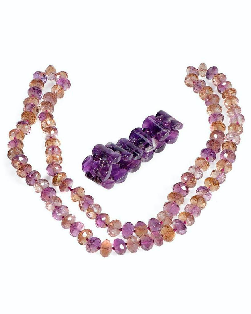 Ametrine necklace and amethyst bracelet (1 of 3)