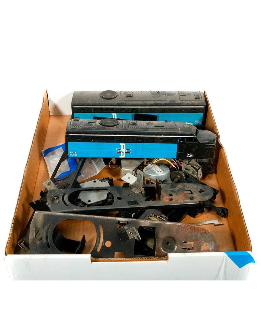 Lionel 226 Boston & Maine A&B Unit Diesel parts: Lionel 226 Boston & Maine Diesel Parts. A & B unit shells and chassis. 3 more A unit chassis One motor assembly Miscellaneous other parts